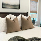 ZWJD Brown Pillow Covers 16x16 Set of 2 Chenille Throw Pillow Covers with Elegant Design Soft and Luxurious Decorative Throw Pillows for Couch, Bed, and Home Decor