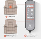 MCombo Oversized Power Lift Recliner Chair with Massage and Heat for Big and Tall Elderly People, Cup Holders, USB Ports, Side Pockets, Faux Leather R7541 (Black, Large-Oversize)