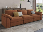 EASE MOOSE Brown Sectional Modular Sofa, Comfty 3 Seat Cloud Couch, FSC Certified Modern Deep Seat Sectional for Living Room