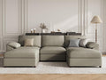 EASE MOOSE Oversized Modular Sofa with Deep Seat,Extra Large Sectional U Shaped Couch for Living Room,Comfy Scratch Resistant Faux Leather Material,Modern Sofas with Ottoman,Light Grey