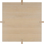 SAFAVIEH Couture Collection Quigley Natural Oak Brown 2-Tier Square Coffee Table, Ideal for Living Room, Office, Bedroom