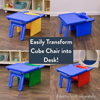 Children's Factory Cube Chair for Kids, Flexible Seating Classroom Furniture for Daycare/Playroom/Homeschool, Indoor/Outdoor Toddler Chair, Fern (CF910-014)