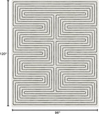 RUGGABLE x Jonathan Adler Machine Washable Modern Area Rug – Labyrinth Black/Ivory 8x10, Stain-Resistant, Non-Slip – Large Rugs for Living Room, Bedroom, Hallway, Entryway & Office–with Cushioned Pad