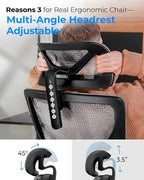 Ergonomic Office Chair - Big & Tall 6'6" Mesh Chair with Dynamic Lumbar Support, 4-in-1 Quick Adjust, 350lbs Capacity - BIFMA Certified Computer Chair for Home Office