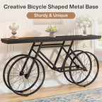 Tribesigns 70.9-Inch Extra Long Console Table, Narrow Sofa Table with Bicycle Metal Base, Modern Industrial Entryway Table Behind Couch Table for Living Room, Hallway, Entrance, Foyer, Black