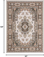 Home Dynamix Premium Sakarya Traditional Medallion Border Area Rug, Ivory/Brown, 7'9"x10'8" Rectangle