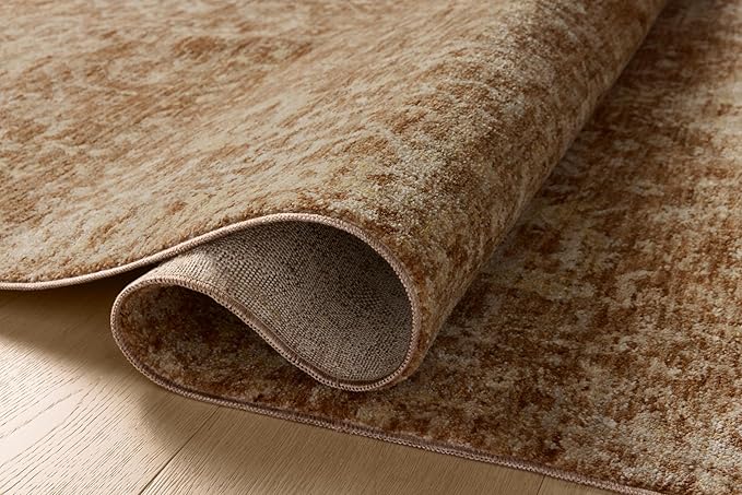 Loloi Magnolia Home by Joanna Gaines Junie Collection JUE-01 Clay/Natural 5'-3" x 5'-3", .38" Pile Height, Round Area Rug