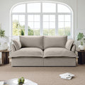 Oversized Cloud Modular Sectional Sofa, Comfy Down Filled Cloud Couch with Removable Cover, Modern Loveseat Couch, Deep Seat Sectional Couches for Living Room, Light Gray