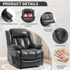 Recliner Chairs for Adults, Power Lift Chair for Elderly, Oversized Bedroom Chair with Massage&Heat, Leather Nursery Glider Chair for Living Room, Sofa Chair Home Theater Seating with Lumbar Support