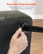 VEVOR Leather Storage Ottoman Bench, PU Leather Bench with Storage and Metal Legs, Modern Shoe Benches Seat for Entryway, Upholstered End of Bed Benches for Living Room, Dining Room, Hallway, Green