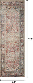 Loloi Amber Lewis Georgie Collection GER-01 Red/Navy 3'-0" x 10'-0", .19" Pile Height, Runner Rug