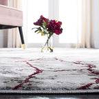 SAFAVIEH Craft Collection Runner Rug - 2'3" x 10', Grey & Wine, Modern Abstract Design, Non-Shedding & Easy Care, Ideal for High Traffic Areas in Living Room, Bedroom (CFT877S)