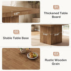 Tribesigns 39-Inch Square Dining Table for 4, Farmhouse Kitchen Dinner Table with Fluted Pedestal Base for Dining Room, Kitchen, Living Room, Apartments, Small Space, Easy to Assemble, Brown