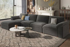 EASE MOOSE Sectional Modular Sofa,Oversized L Shape Sectional Couch Wide Deep Seat Modular Cloud Couch for Living Room,Dark Gray Removable and Washable