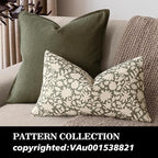 Foindtower Set of 2 Decorative Neutral Floral Throw Pillow Covers Accent Farmhouse Cushion Covers Boho Lumbar Pillowcase for Couch Sofa Bedroom Living Room Home Decor,12×20 Inch,Sage Green