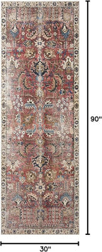 Loloi Chris Loves Julia Jules Collection JUL-01 Merlot/Multi 2'-6'' x 7'-6'', .13" Pile Height, Runner Rug