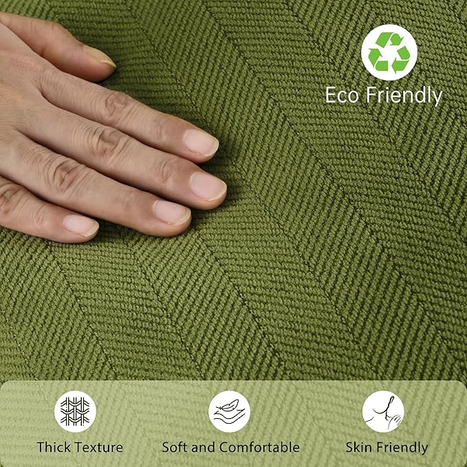 ZWJD Olive Green Pillow Covers 26x26 Set of 2 Chenille Throw Pillow Covers with Elegant Design Soft and Luxurious Decorative Throw Pillows for Couch, Bed, and Home Decor
