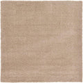 Unique Loom Solid Shag Collection Area Rug (7' 10" Square, Taupe)