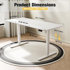 ERGOMAKER Electric Standing Desk, 55" x 23.6" Height Adjustable Sit Stand Desk with Splice Board for Home Office, Computer Table Memory Preset (White Frame, White Desktop)