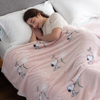 Berkshire Blanket Peanuts® VelvetLoft® Cute Character Snoopy Plush Blanket,Make A Wish Spring Pink,King 90 in x 108 in (Official Peanuts® Product)