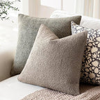 Foindtower Set of 2, Decorative Textured Boucle Throw Pillow Covers Accent Solid Pillow Cases Neutral Soft Cozy Couch Cushion Case for Chair Sofa Bedroom Living Room Home Decor 16x16 Inch Light Taupe