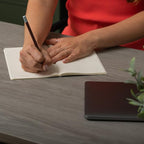 Martha Stewart Noah Home Office Parsons Desk in Gray Wood Grain with Oil Rubbed Bronze Metal Frame