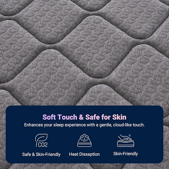 Avenco 10 Inch TwinXL Mattress, Hybrid Mattress with SmartS Coil™ Pocket Springs for Targeted Support and NanoGel™ Memory Foam for Cool Night Sleep, Motion Isolation for Couples, CertiPUR-US Certified