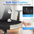 CLATINA Home Office Chair Ergonomic Desk Chair Mesh Computer Chairs with Armrests Executive Rolling Wheels Swivel Heavy Duty Chairs Office, Home, Black 8 Pack