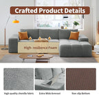 114” Oversized Modular Sectional Couch for Living Room, Chenille Boneless Couch L-Shape Cloud Sofa with Deep Seat and Chaise, Memory Foam Compressed Sofa for Living Room Furniture Bedroom Apartment