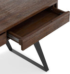 SIMPLIHOME Lowry Large Desk - 72-Inch Wide Solid Acacia Wood and Metal Writing Desk in Distressed Charcoal Brown, Modern Industrial Home Office Table with 2 Deep Drawers and Flip-Down Keyboard Tray