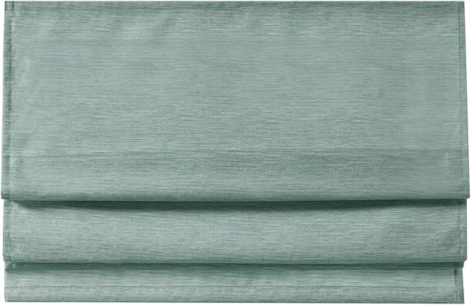 Madison Park Cordless Roman Shades Faux Silk Shade with Sheen 1-Panel Privacy, Room Darkening, Energy Efficient, Thermal Insulated Window Blind for Bedroom, Living Room Décor, 33"W x 64"L Como, Green