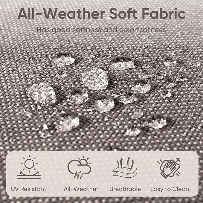 Outdoor Chair Cushions for Patio Furniture - 1 Pack Outside High Back Thick Water-Resistant Cushion 22x24 with Zipper Cover for Wicker Glider Rocking Chairs Loveseat Couch – Grey/Buckle