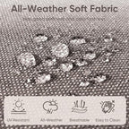 Patio Chair Cushions 5 Packs - Outside 22x24 High Back Water-Resistant Cushion with Zipper Cover for Outdoor Glider Rocking Chairs Loveseat 3-seat Couch Sofa – Grey/Buckle