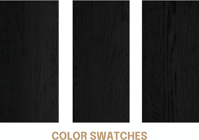 NTC Ruby Wooden Bed Frame with Headboard and Natural Rattan, Solid Oak Foundation with Silent Slats, 1000 Lb Capacity, Effortless Assembly, Queen - Burnt Black