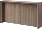 Henn&Hart 56'' Wooden Rectangular Fluted Console Table Entryway Table, Sofa Table for Entryway, Living Room, Couch, Hallway, or Office, Antiqued Gray Oak