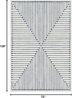 RUGGABLE x Jonathan Adler Machine Washable Modern Area Rug – Inkdrop Slate Blue 6x9, Stain-Resistant, Non-Slip – Medium Rugs for Living Room, Bedroom, Hallway, Entryway & Office–with Standard Pad