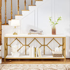 Tribesigns 71 Inch Extra Long Sofa Table, Narrow Long Sofa Console Tables Behind Couch Table with Open Storage Shelf