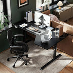 Agilestic Electric Standing L-Shaped 59 Inches Height Adjustable Desk, Sit and Stand up Desk for Work Office Home, Ergonomic Rising Computer Table for Home Office with Splice Board, Black