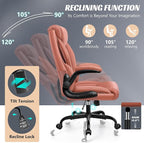 Office Chair, Ergonomic Big and Tall Computer Desk Chairs, Executive Breathable Leather Chair with Adjustable High Back Flip-up Armrests, Lumbar Support Swivel PC Chair with Rocking Function