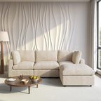 Cloud Sectional Couches for Living Room,100.5" Convertible L Shaped Couch with Ottoman, 4 Seater Modular Sectional Sofa,Deep Seater Furniture Sets,Khkai
