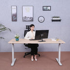 ApexDesk Elite Pro Series 60" x 27" Electric Height Adjustable Stand up Desk, Sit Stand Home Office Desk, Computer Desk - Curved Oak