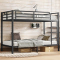 Bellemave Twin XL Over Twin XL Bunk Bed for Adults, Heavy Duty Bunk Beds Frame with Build in Ladder and Full Length Guardrail, Easy Assemble Bunkbeds, Noise Reduced, Mattress Not Included, Black