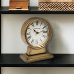 Creative Co-Op Vintage Metal Mantel Clock, Gold Finish