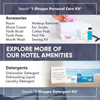Eco Botanics Hotel Soaps & Toiletries Bulk Set | 1-Shoppe Amenities Kit | 0.85oz Shampoo & Conditioner, Body Wash, Lotion, 0.89oz Bar Soap | Travel Size | 150 Pieces