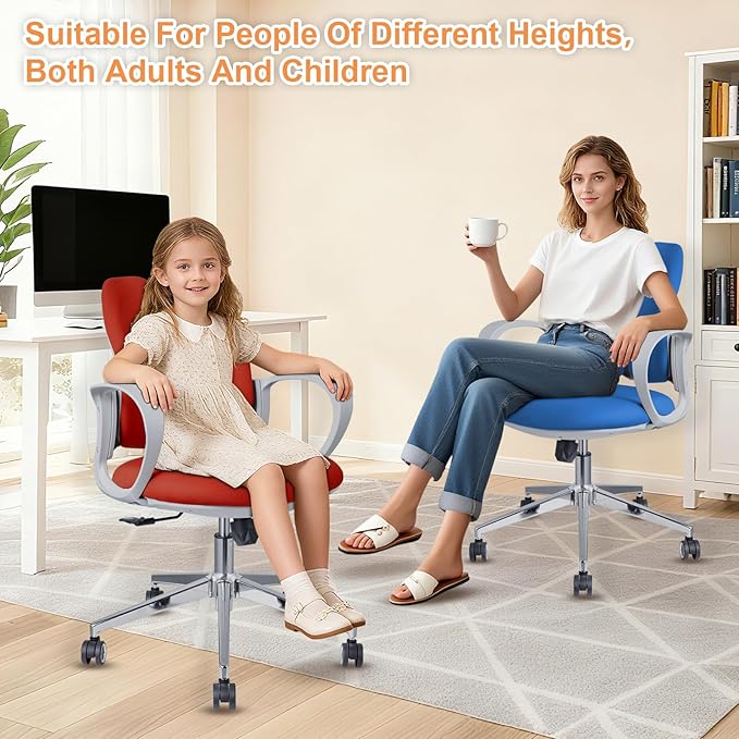 Ergonomic Office Chair Desk Chair Dual-backrest Computer Chair with Flexible Lumbar Support and Adjustable Height, 500lbs Extra Wide Seat with Wheels, for Home & Office Use Red