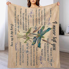 Dragonfly Blanket Memorial Sympathy Gifts for Girls Women Loved One I Never Left You Throw Blanket for Kids Adults Soft Warm Cozy Fleece Blanket for Couch Sofa Bed 50"x60"