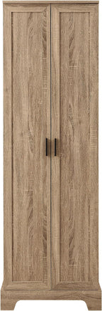 Tall Storage Cabinet, Bathroom Floor Freestanding Storage Cabinet with 2 Doors, 5 Shelves, and Adjustable Shelves for Bathroom, Office, Living Room, Brown