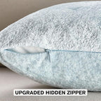 FUTEI Light Blue Flannel Throw Pillow Covers 18x18 Inch Set of 2,Soft Dimensional Textured Cushion Cases,Modern Home Decor for Couch Living Room