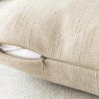 Foindtower Pack of 2 Soft Textured Chenille Throw Decorative Pillow Covers Square Accent Solid Cushion Cover Cozy Neutral Farmhouse Pillow Case for Couch Sofa Bedroom Living Room 26x26 Inch, Beige