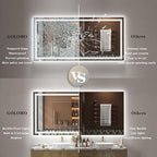 44x30 LED Bathroom Mirror, Lighted Mirror for Bathroom Wall, Backlit and Front lit, Dimmable, Anti-Fog, Shatterpoof, Memory (Horizontal/Vertical)